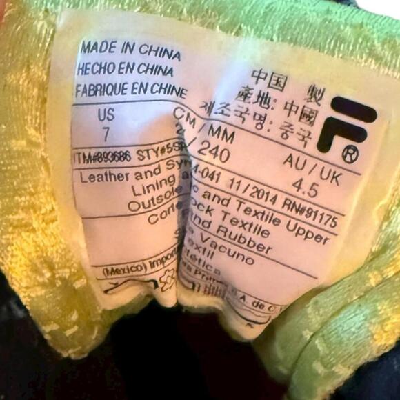 Fila DLS Foam CoolMax Running Shoes Teal Black Yellow Women’s Size 7 Sneakers - Picture 7 of 8